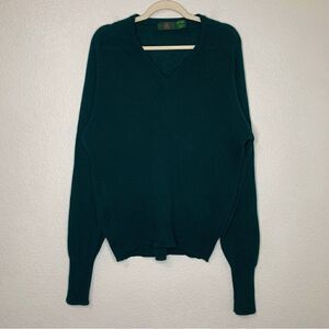 Club Room 100% Lambswool Green Oversized V-neck Men’s Sweater, Sz Small